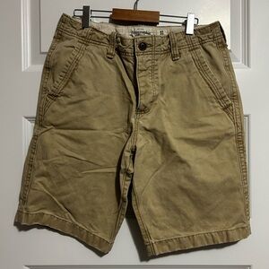 Abercrombie & Fitch Y2K Cargo Cotton Shorts Men 31 Button‎ Fly Khaki Distressed